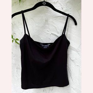 French Connection - Black satin spaghetti strap crop top - 90s - Size 6/M